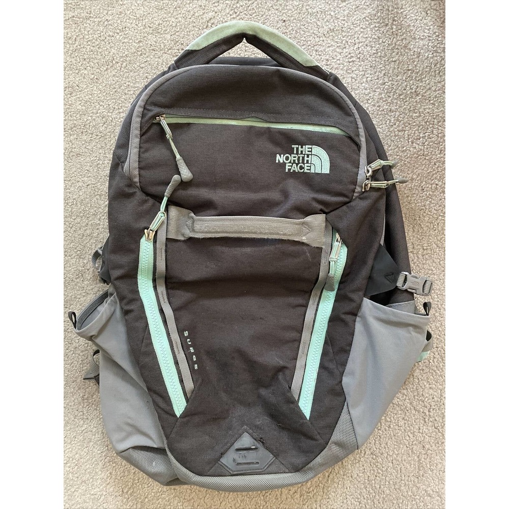 The North Face Recon Surge Backpack Outdoor Pack Teal Green Gray Laptop
